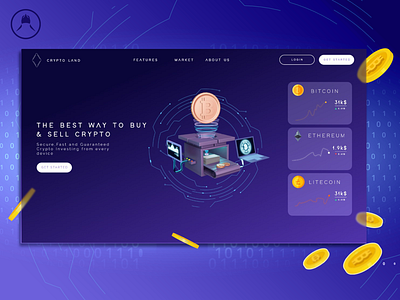 Crypto Services Concept 3d adobexd cryptocurrencies graphic design logo ui web webdesign