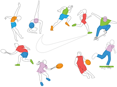 Nike inclusive athletes branding design graphic design il illustration