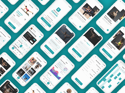 Fitness App | Workout App | Mobile App Design cards clean course creative exercise fitness fitness app gym health ios app design mobile modern tracker trainer ui uidesign ux workout workout app yoga