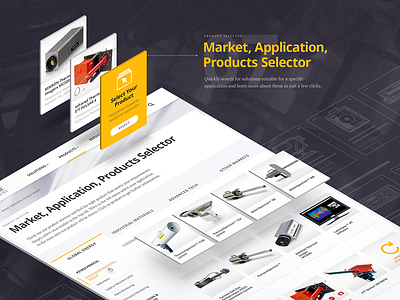 Products Selector corporate industrial interface product redesign selector web design website