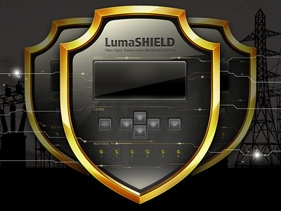 LumaShield symbol ad black electricity icon lumasense lumashield orange symbol transformers