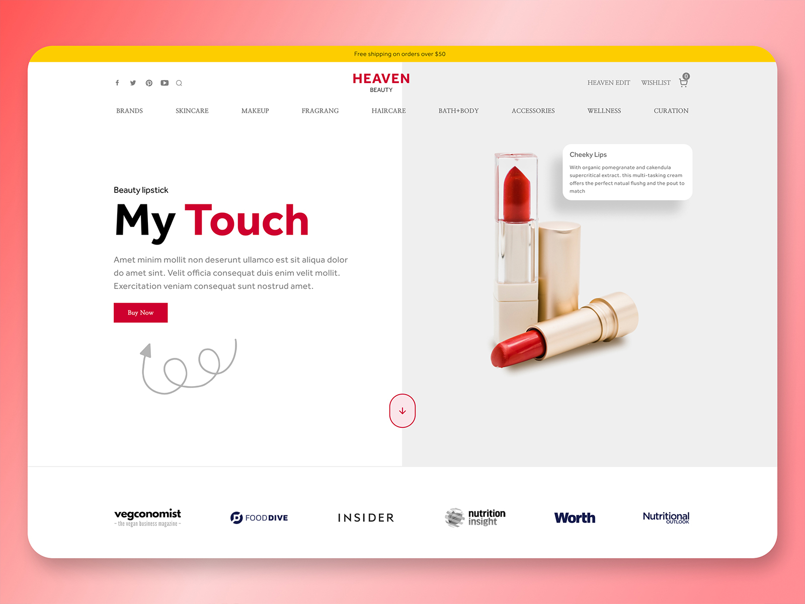 Beauty Header design landingpage design figma by Shajib Hassan on Dribbble