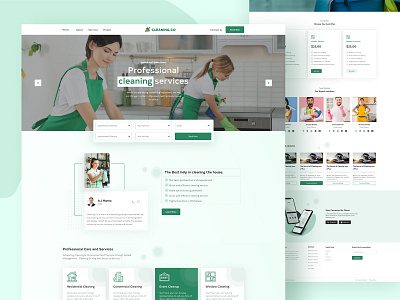 Cleaning agency landingpage website UI UX design