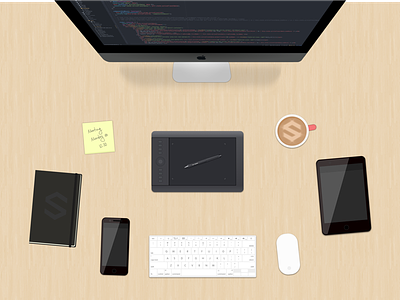 Designer Desk designer desk ipad iphone mac wacom