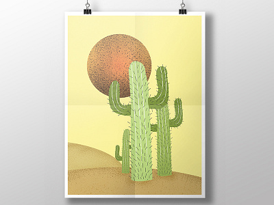 Cactus cactus desert gloomy hot illustration plant summers sun textures warm