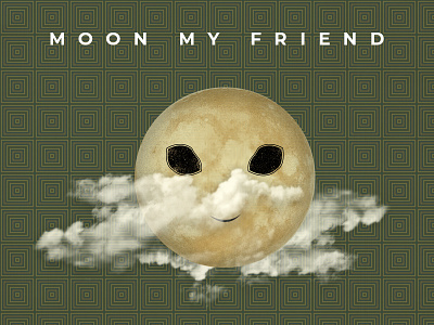 Moon My Friend alien illustration moon ufo