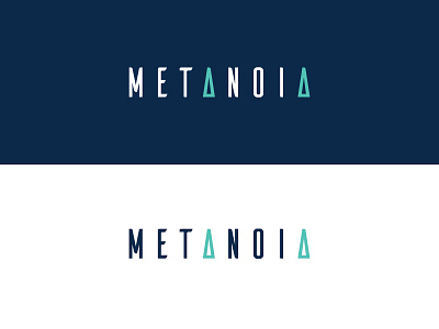 Metanoia logo brand identity branding project clean logo minimal two coloured type logo