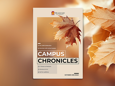 Newsletter design autumn cover design editorial design fall fall issue leaves newsletter publication warm