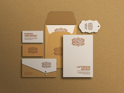Luxurious stationery mockup branding business card graphic design hang tag latterhead mockup