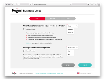 Ooma / Regus Business Voice Website web design website design