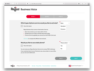 Ooma / Regus Business Voice Website