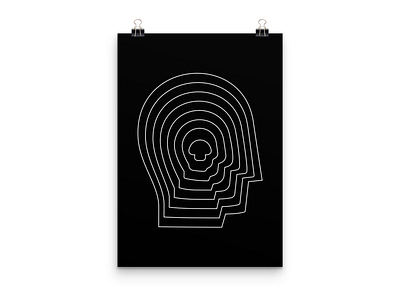 head + mushroom abstract concept double meaning face head logo mind minnimalist mushroom poster simple