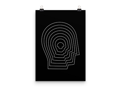 head + mushroom abstract concept double meaning face head logo mind minnimalist mushroom poster simple