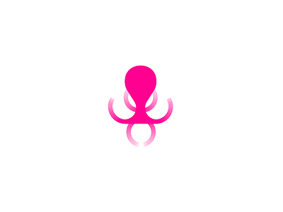 Octo pink animal branding gradiemt octopus pink sea unused logo mark water