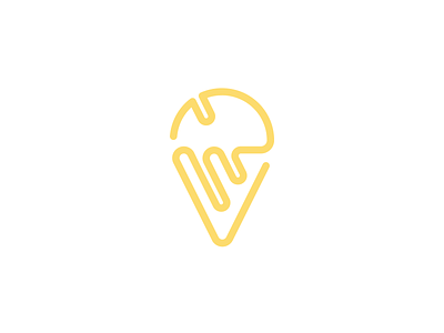 ice cream branding concept flavor ice ice cream icecream logo mark retro simple summer sweet vanilla yellow