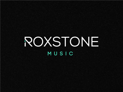 Roxstone Music button logo music play roxstone wordmark