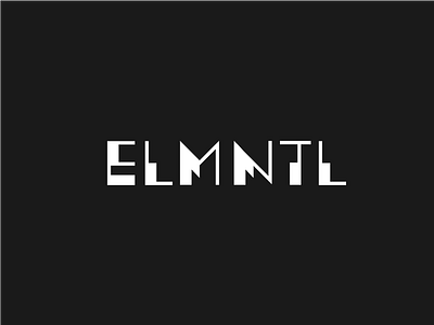 ELMNTL black and white elemental logo minimal simple wordmark