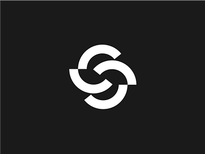 S abstract black and white letter logo mark s s letter