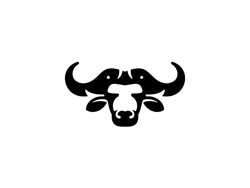 cape buffalo + elephants logo negative space wildlife animals elephant double meaning face cape buffalo buffalo cape