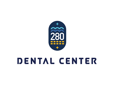 280 Dental Center badge center dental dentist highway logo river