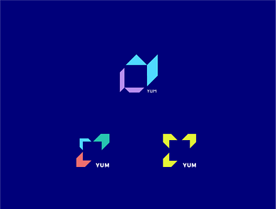 Yum agency bit digital letter logo modern movement tech technology unused versions y