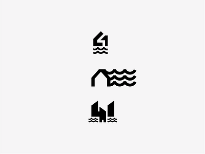 41 41 concepts home hotel hotels house house logo negative space rental river travel unused water