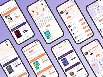 Book Club App color design typography ui