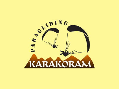 Karakoram Paragliding | Logo adobe illustrator blackandwhite branding design illustration logo minimal vector