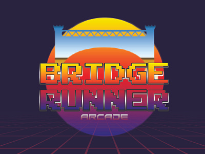 BRIDGE RUNNER Arcade Game logo adobe illustrator adobe photoshop arcade design logo retro