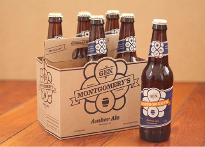 General Montgomery's 6 pack beer branding general logo package design packaging