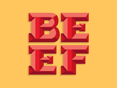 BEEEEFFF 3d beef bevel type typography