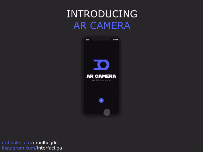 AR Camera animation app ar augmented reality camera design mobile mobile design motion design motion graphics product design prototyping ui user experience user interface ux vr