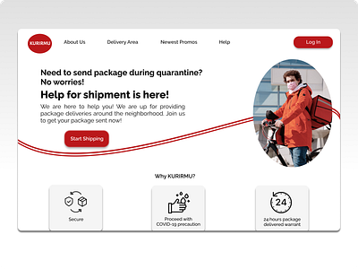 Kurirmu - Shipping Service Landing Page (Hero Section) delivery design hero page hero section interface landing page shipping shipping service ui ui design web design website