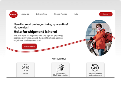 Kurirmu - Shipping Service Landing Page (Hero Section)