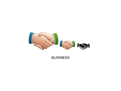 Business blue boundless business green hands handshake icon