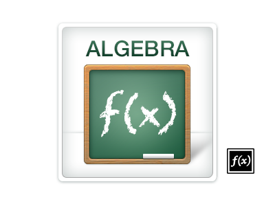 Algebra icon algebra boundless chalk chalkboard function green icon wood