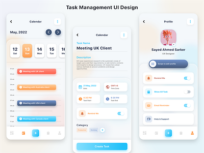 Task Managemet UI Design app design illustration mobile apps task manager typography ui design uiux user experience ux design