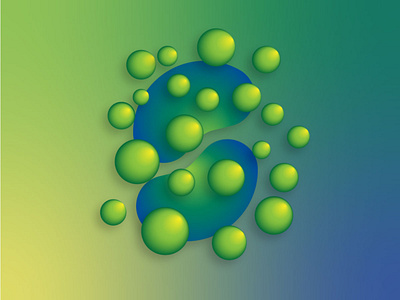 Green bubbles illustration vector