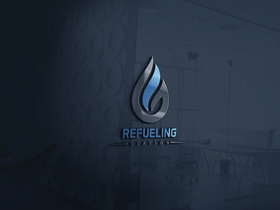 Refueling station minimalist logo