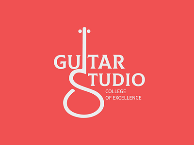 Flat minimalist and professional guitar logo branding design flat illustrator logo minimal minimalist logo professional logo typography