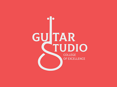 Flat minimalist and professional guitar logo