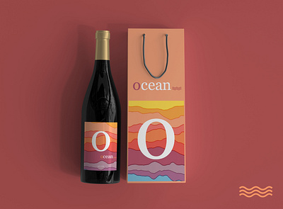 Ocean Wine Package Design art branding design graphic design icon illustrator logo minimal package design typography