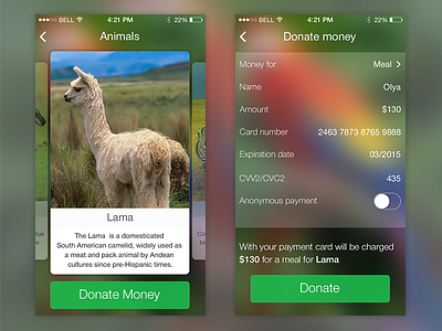 Help animals animals concept design donate help ios mobile money payment zoo