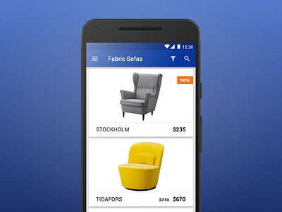 IKEA android app cart checkout design ikea material menu navigation price shop ui