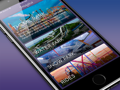 Imagica app imagica ios iphone mobile park rides ui