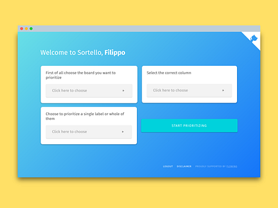 Sortello - UI draft #01 design ui