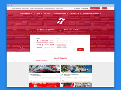 UI Draft #03 - Trenitalia homepage design ui