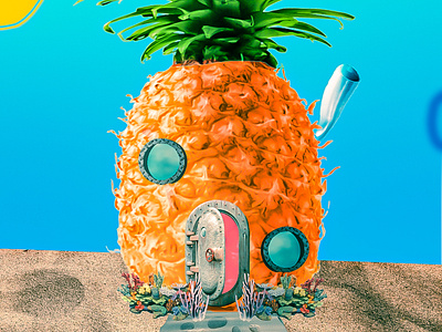 Who Lives in a Pineapple Under the Sea photoshop editing pineapple psd design spongebob squarepants