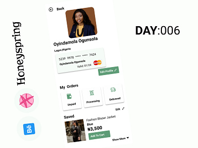 Day 6 of #dailyui #006: Profile productdesign ui uiux