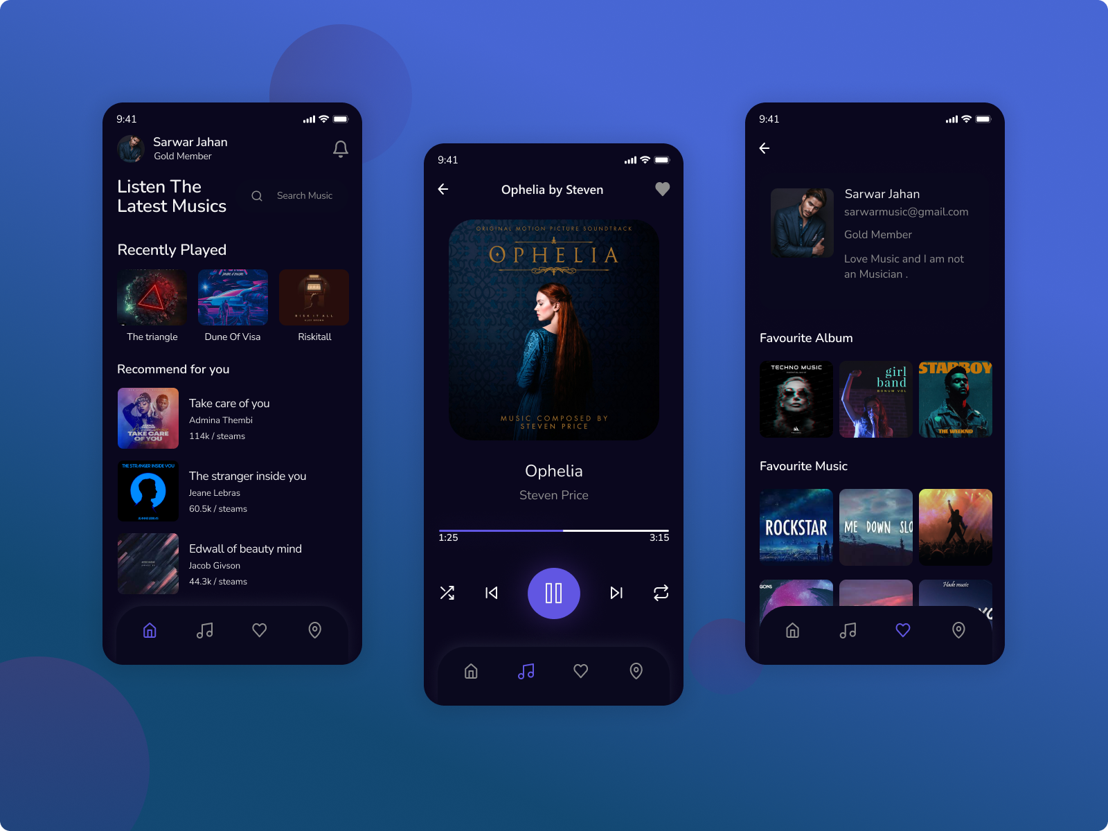 Music App Ui Design By Sarwar Jahan Rimon On Dribbble